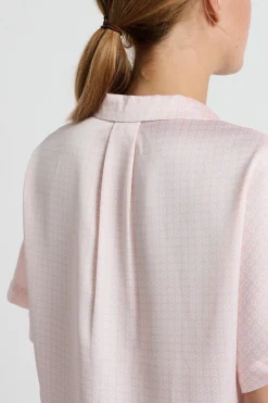Chemise de pyjama manches courtes à imprimé fleur