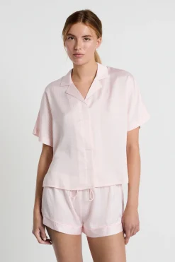 Chemise de pyjama manches courtes à imprimé fleur