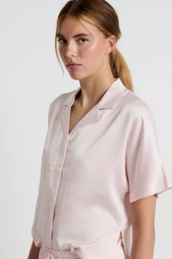 Chemise de pyjama manches courtes à imprimé fleur