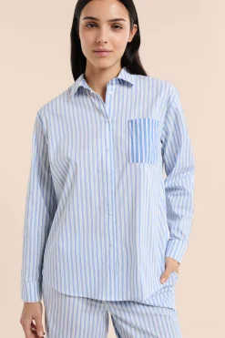 Chemise de pyjama à rayures avec coton