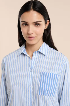 Chemise de pyjama à rayures avec coton