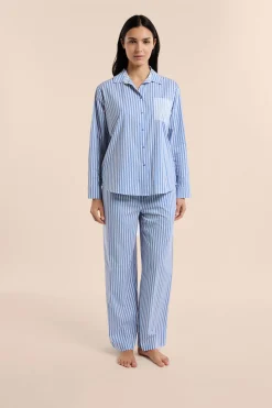 Chemise de pyjama à rayures avec coton
