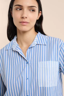 Chemise de pyjama à rayures avec coton