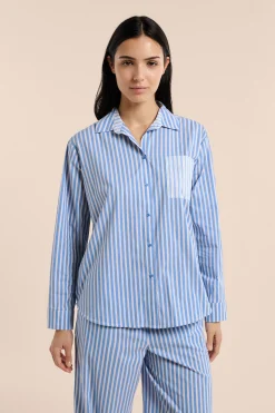 Chemise de pyjama à rayures avec coton