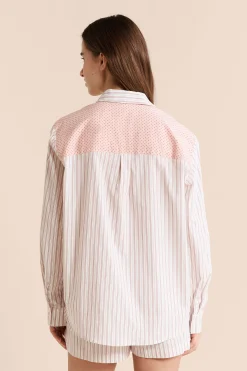 Chemise de pyjama à rayures avec coton