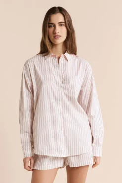 Chemise de pyjama à rayures avec coton