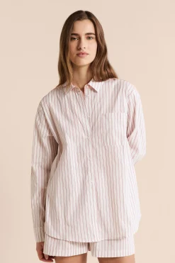 Chemise de pyjama à rayures avec coton
