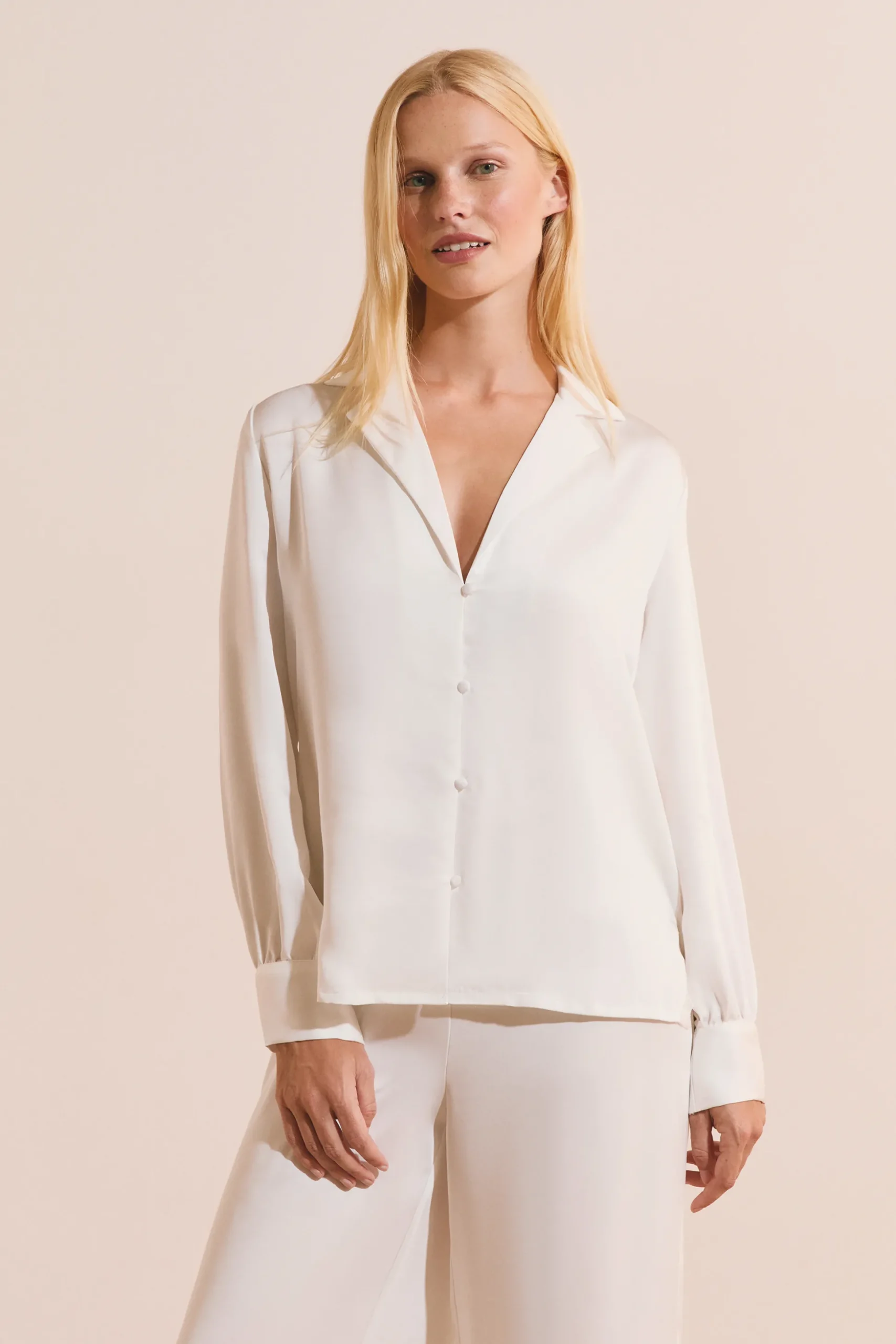 Chemise de pyjama satinée