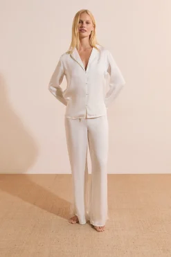 Chemise de pyjama satinée