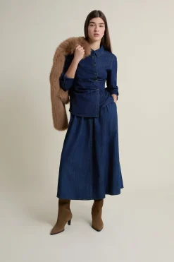 Chemise en jean style cache-coeur