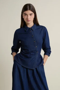 Chemise en jean style cache-coeur