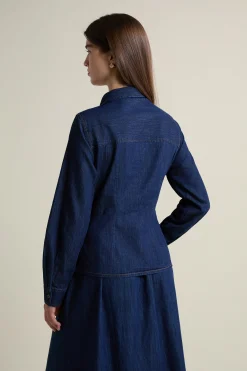 Chemise en jean style cache-coeur