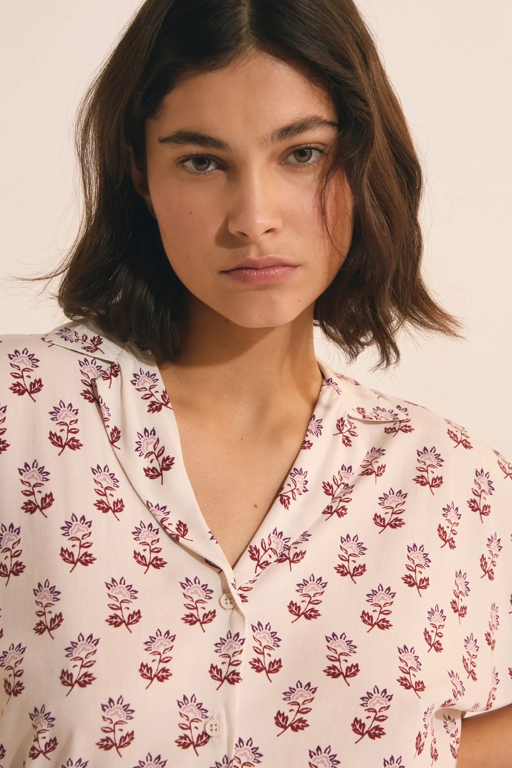 Chemise manches courtes à motifs