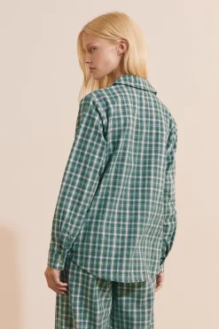 Chemise manches longues à carreaux en coton