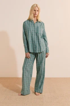 Chemise manches longues à carreaux en coton