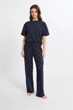 Coffret pyjama 2 pièces à motifs coeurs en coton