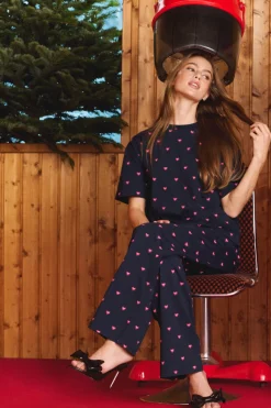 Coffret pyjama 2 pièces à motifs coeurs en coton