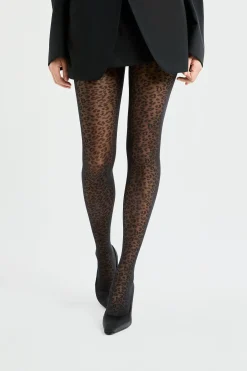 Collant transparent à motifs - 30 Deniers