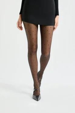 Collant transparent à motifs - 15 Deniers