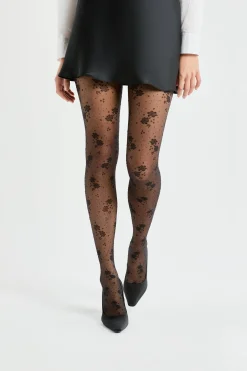 Collant transparent à motifs - 15 Deniers
