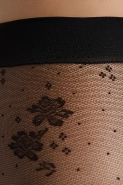 Collant transparent à motifs - 15 Deniers