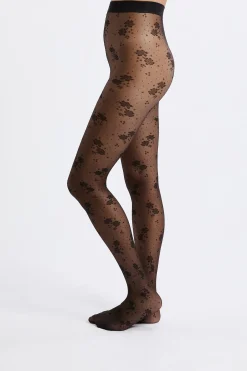 Collant transparent à motifs - 15 Deniers