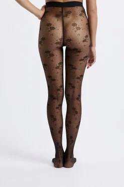 Collant transparent à motifs - 15 Deniers