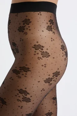 Collant transparent à motifs - 15 Deniers
