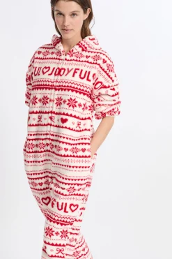 Combinaison de pyjama à motifs avec capuche