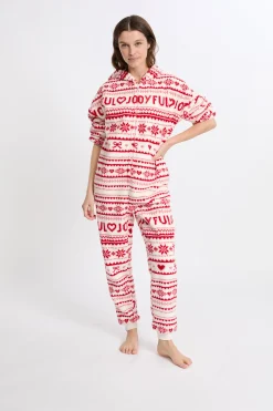 Combinaison de pyjama à motifs avec capuche