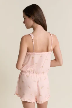 Combi-short à bretelles avec motifs