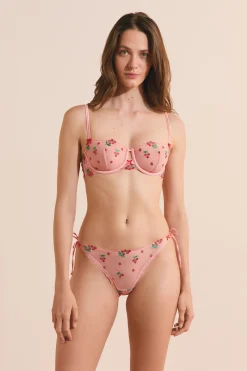 Culotte avec broderie tomates et noeuds