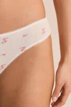 Culotte en coton pointelle à motifs