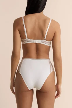Culotte midi avec détails en dentelle