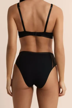 Culotte midi avec détails en dentelle