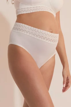 Culotte midi de maternité détails dentelle