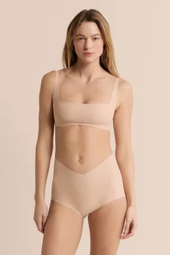 Culotte taille midi en microfibre effet push-up