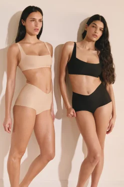 Culotte taille midi en microfibre effet push-up