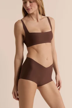 Culotte taille midi en microfibre effet push-up