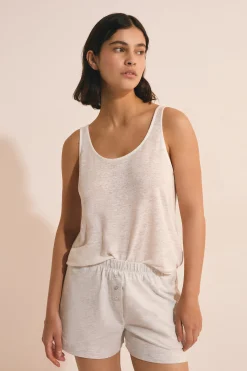 Débardeur de pyjama en lin