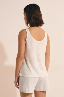 Débardeur de pyjama en lin