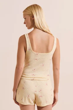 Débardeur à motifs en coton pointelle