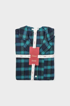 Ensemble de pyjama 2 pièces à carreaux en coton flanelle