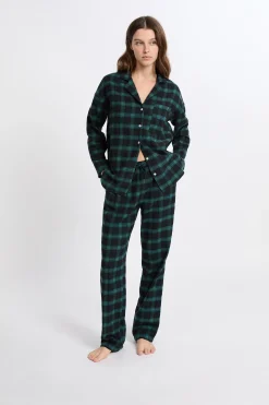 Ensemble de pyjama 2 pièces à carreaux en coton flanelle