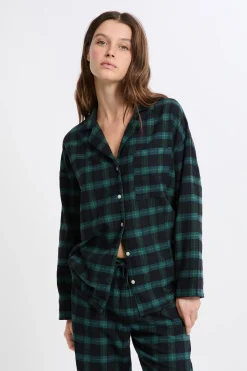 Ensemble de pyjama 2 pièces à carreaux en coton flanelle