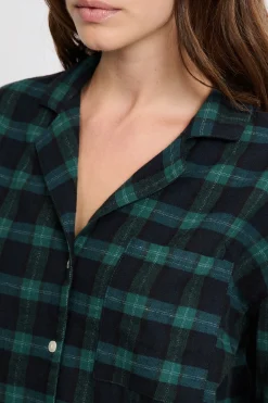 Ensemble de pyjama 2 pièces à carreaux en coton flanelle
