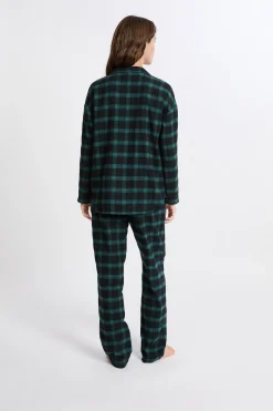 Ensemble de pyjama 2 pièces à carreaux en coton flanelle