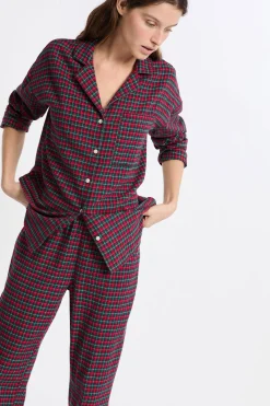 Ensemble de pyjama 2 pièces à carreaux en coton flanelle