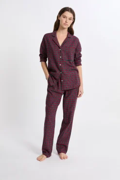 Ensemble de pyjama 2 pièces à carreaux en coton flanelle