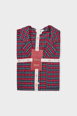 Ensemble de pyjama 2 pièces à carreaux en coton flanelle